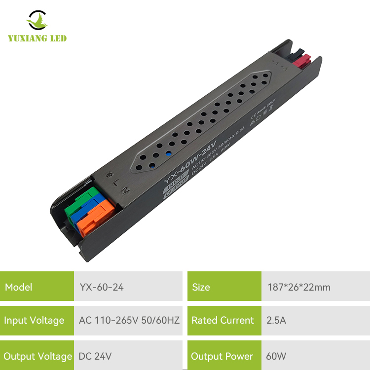 Bộ nguồn bán keo tuyến tính siêu mịn LED 24V 60W