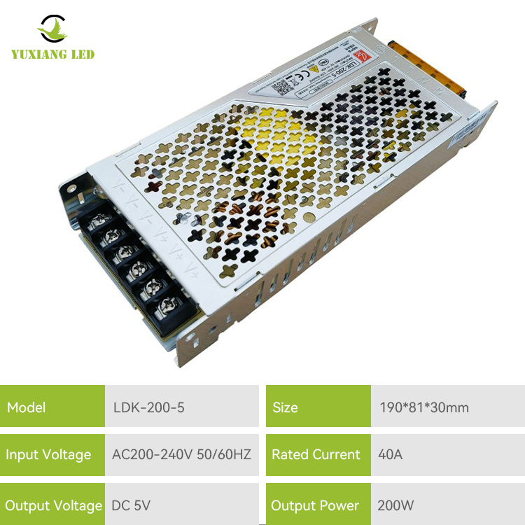 Bộ nguồn màn hình LED siêu mỏng AC/DC LDK-200-5